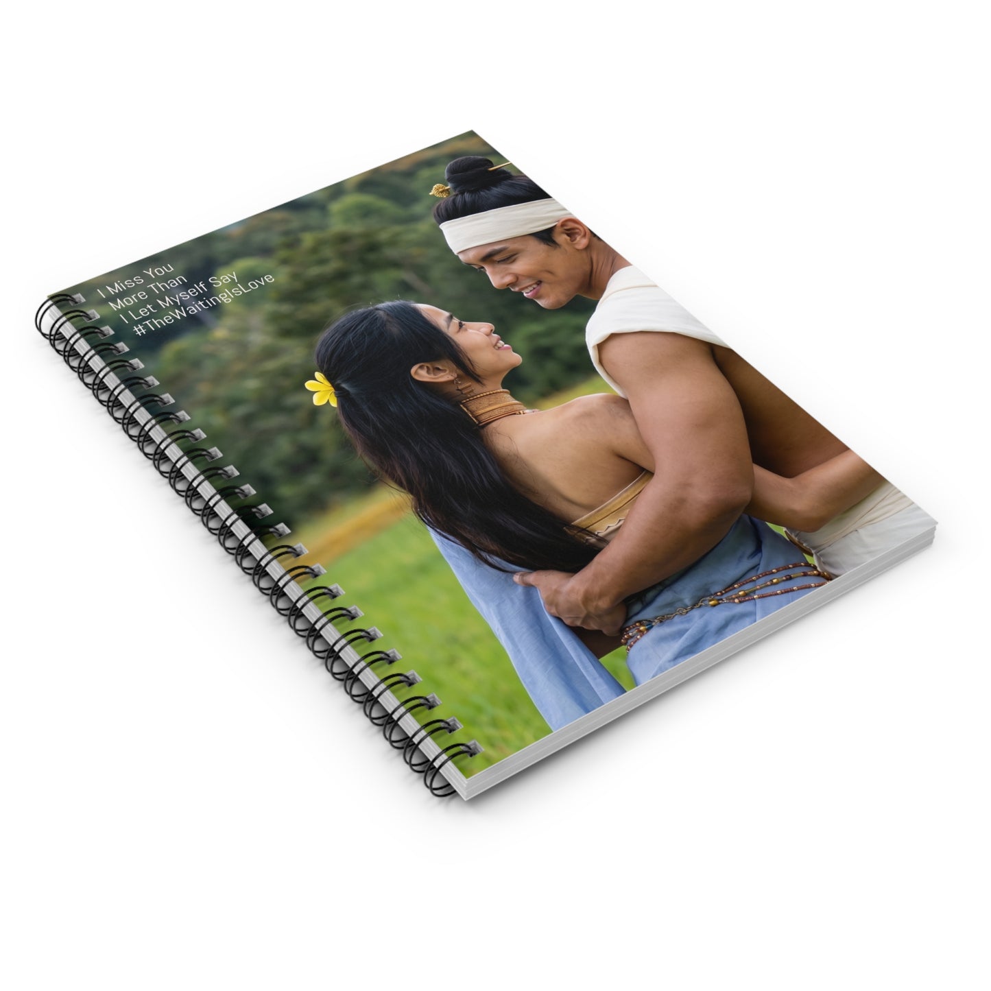 Romantic Couple Photo Spiral Notebook — "I Miss You More Than I Let Myself Say" Journal