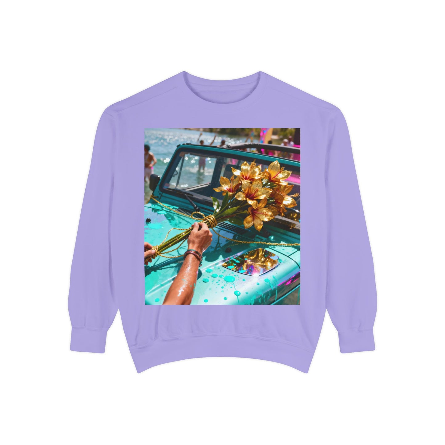 Sweatshirt — Tropical Parade Car Floral Photo Print