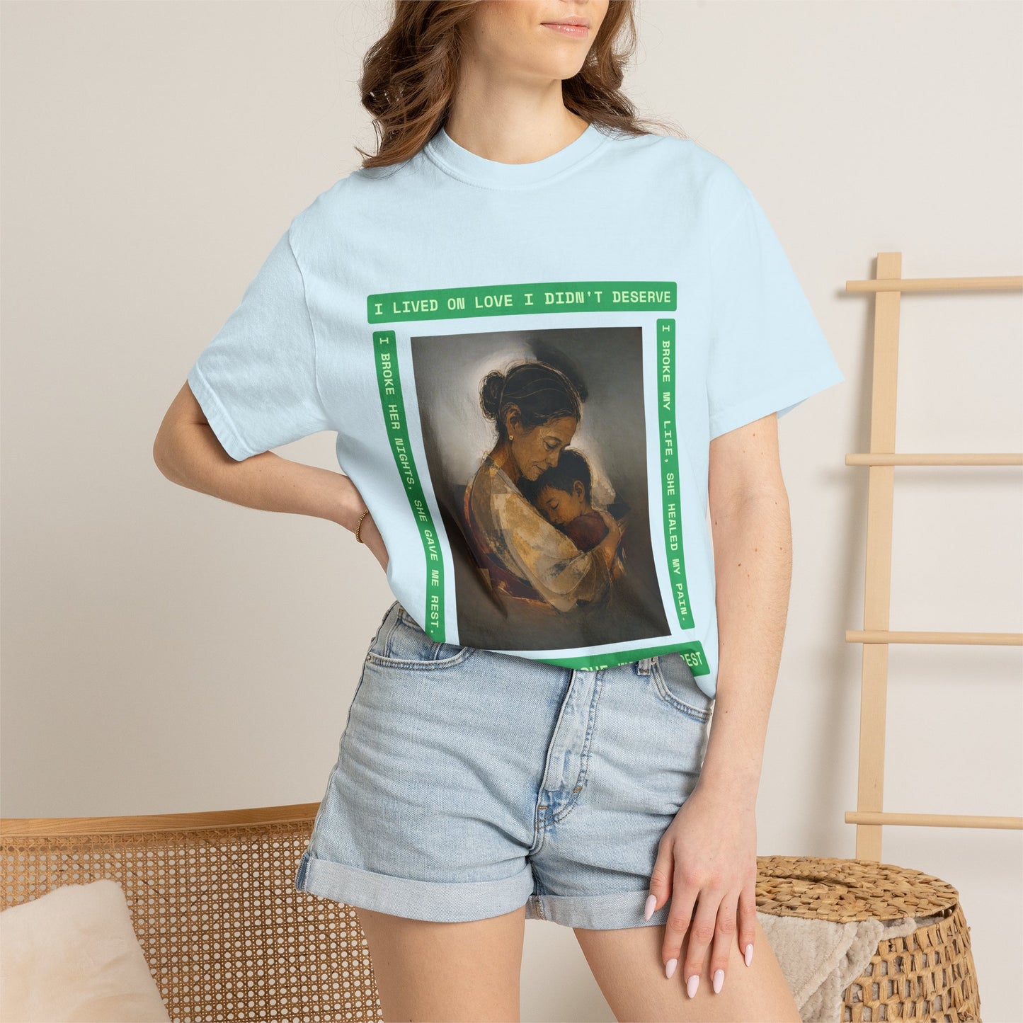 T-Shirt — 'I Lived on Love I Didn’t Deserve' Mother & Child Art Tee