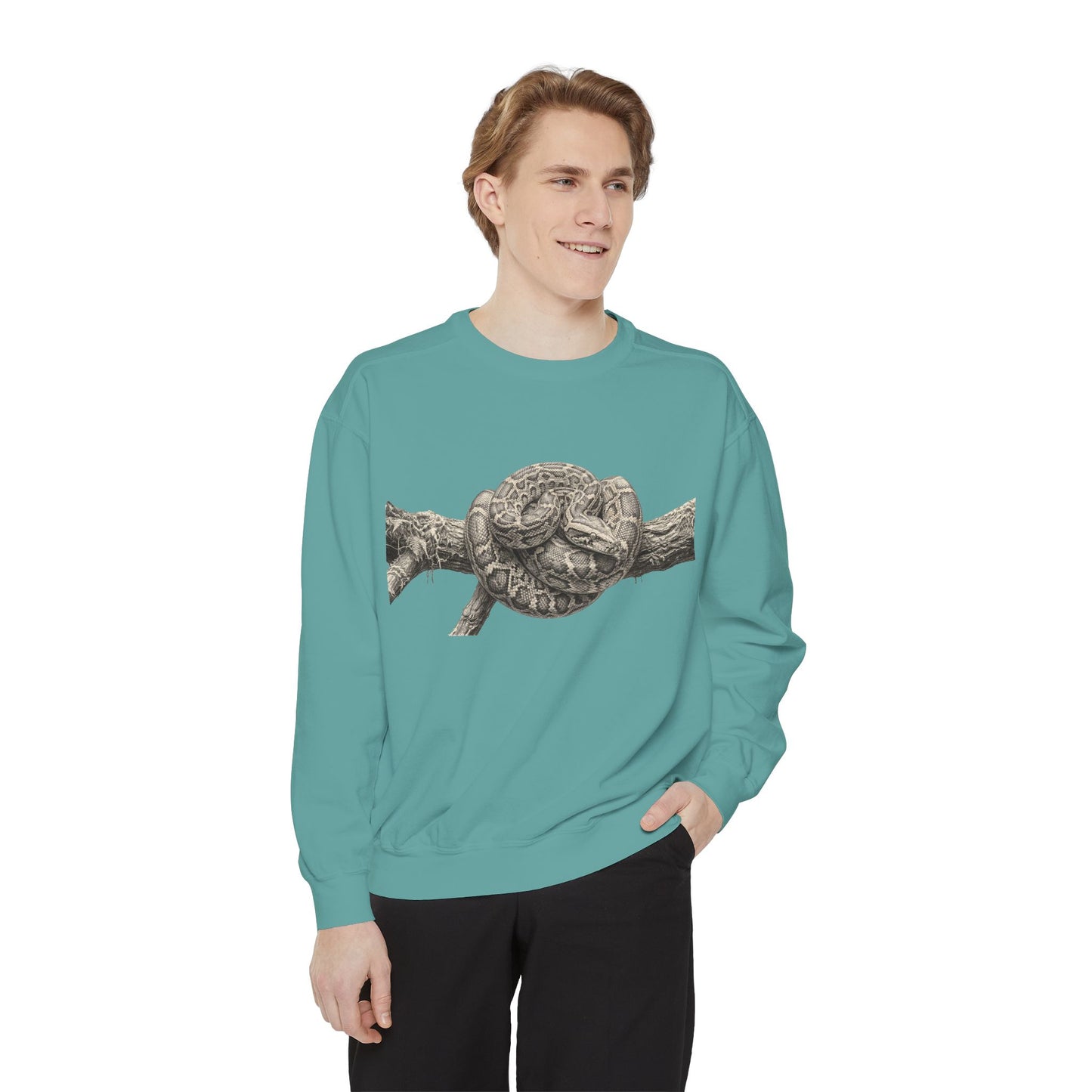 Unisex Garment-Dyed Sweatshirt (Burmese Python)
