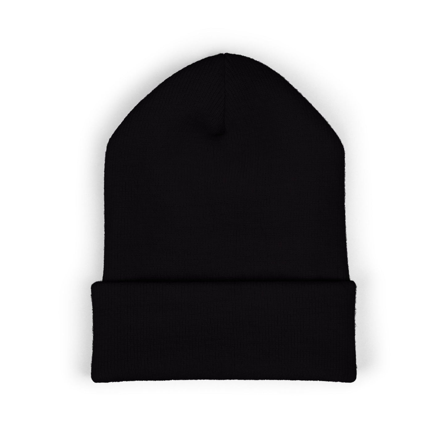 Embroidered Portrait Cuffed Beanie – Minimal Artist Face Knit Hat