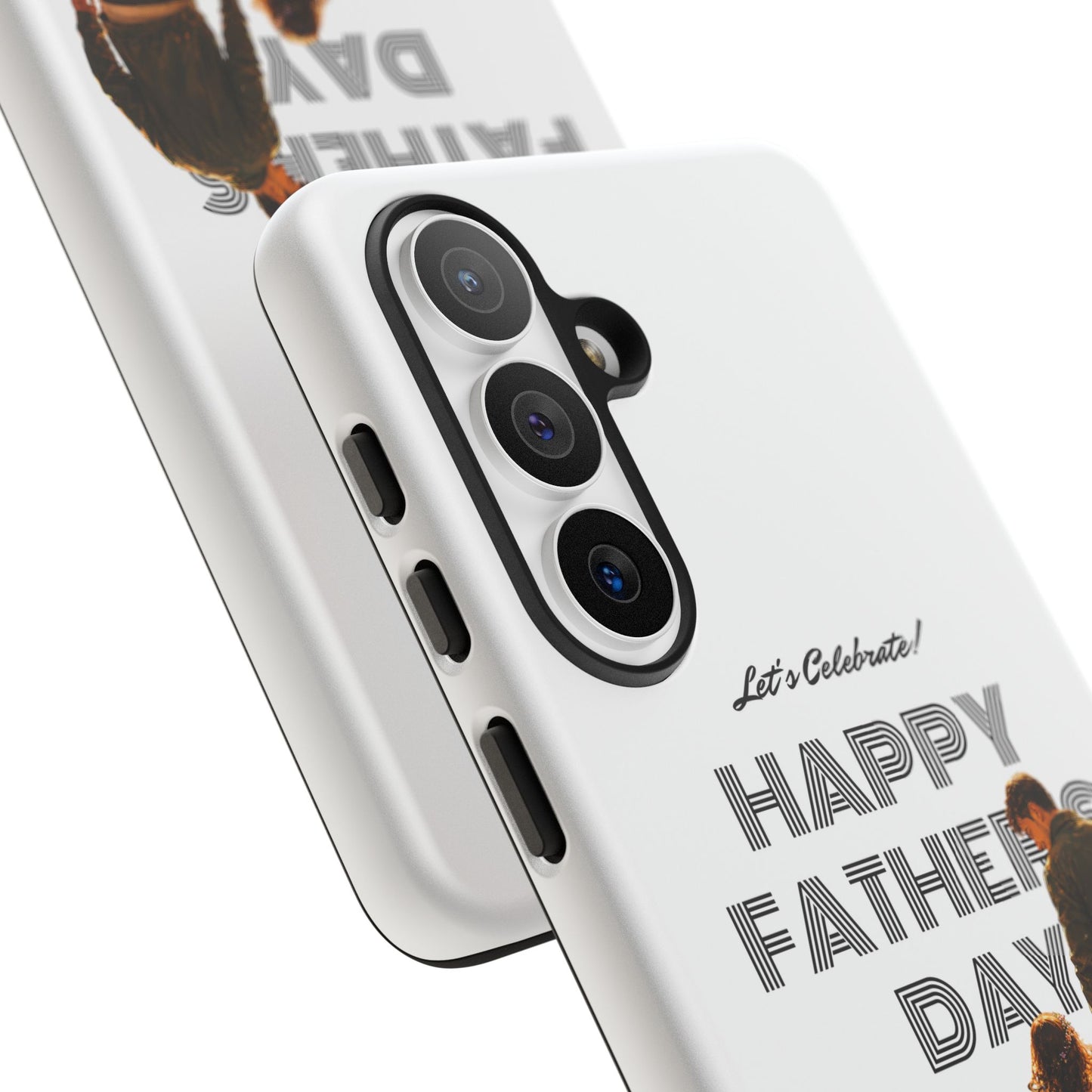 Father's Day Phone Case — "Let's Celebrate! Happy Father's Day" Dad & Daughter Design