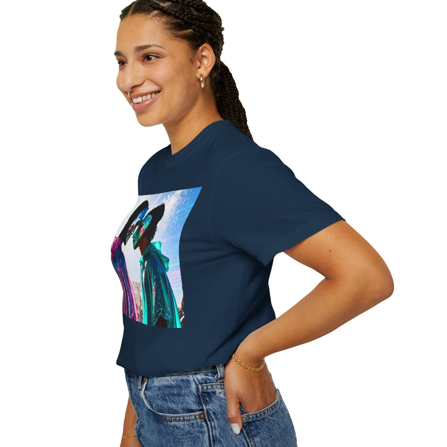 Rave Lovers Graphic T-Shirt — Neon Festival Couple Print