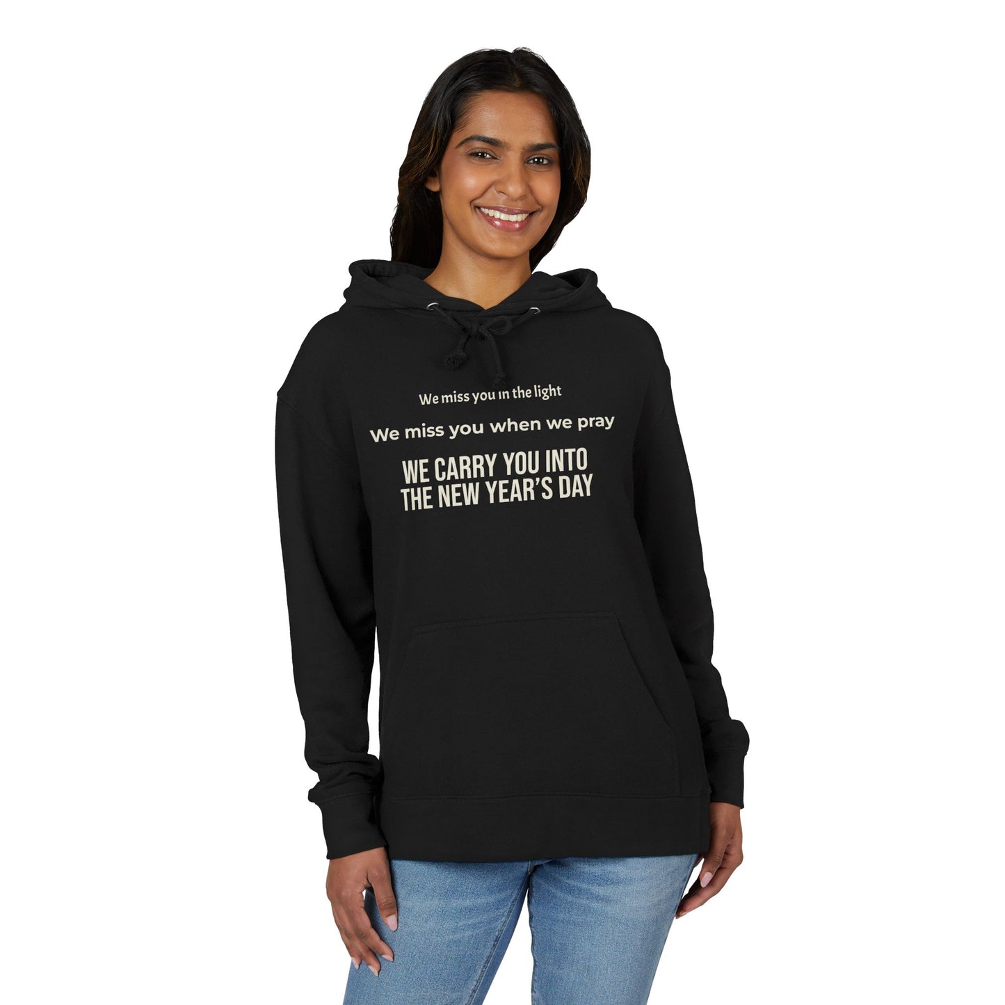 Black 'Tomorrow' Graphic Hoodie — Subtle Tonal Vintage Text Pullover