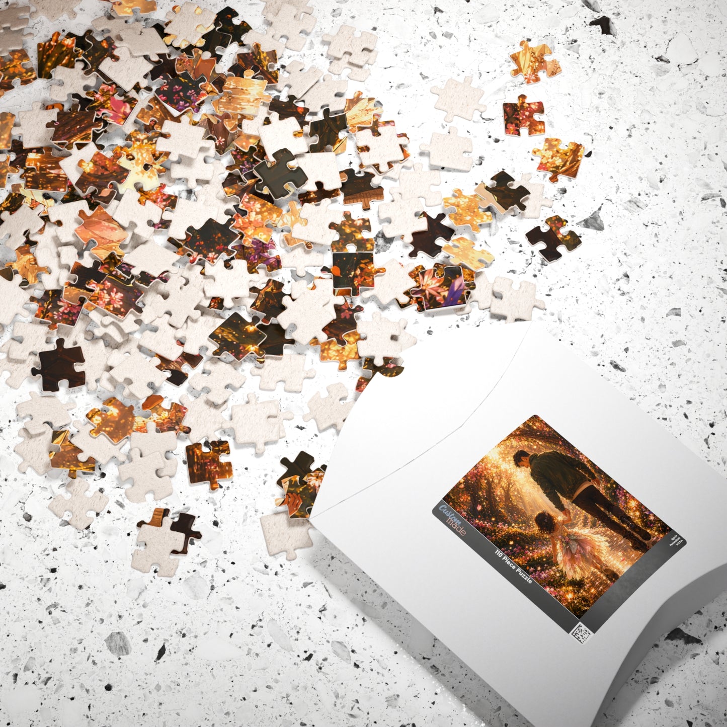 Father and Daughter Stroll Jigsaw Puzzle — Heartwarming Family Scene (110/252/520/1014 pcs)
