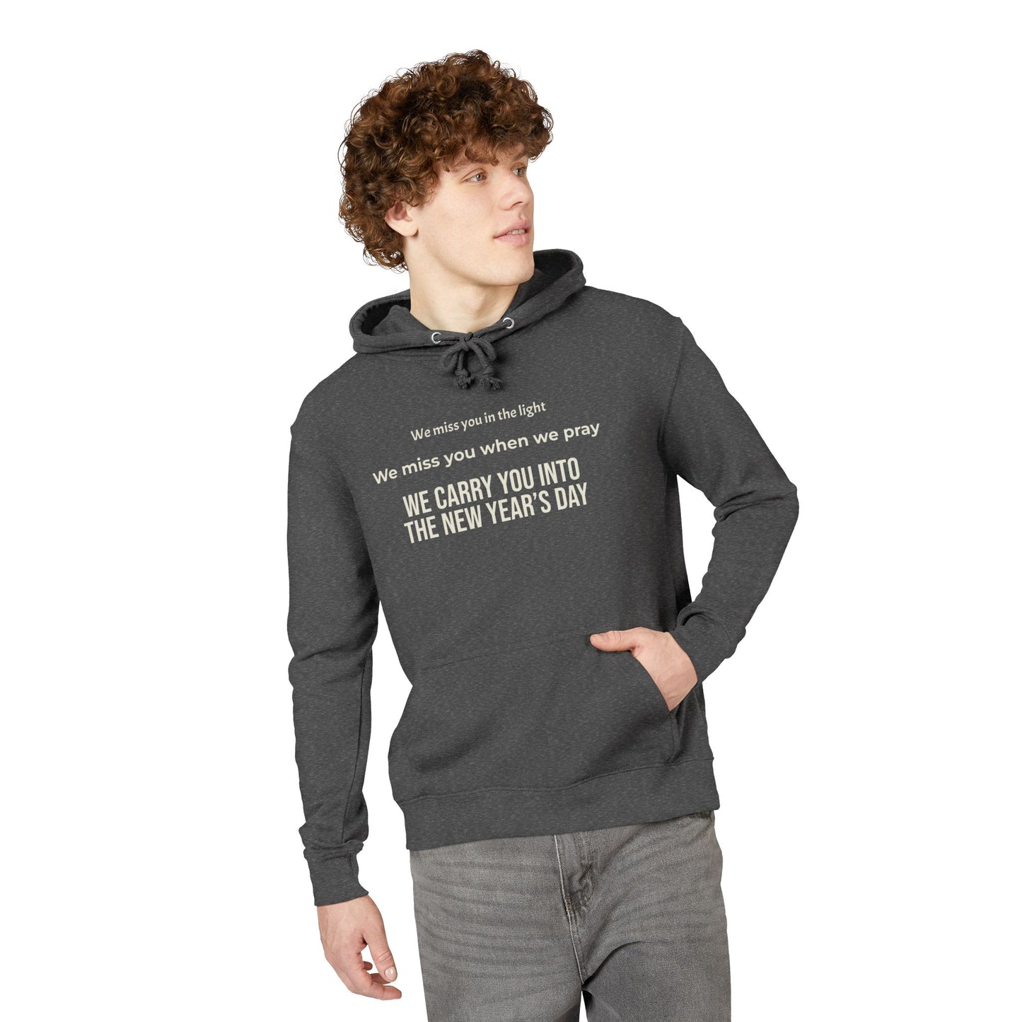 Black 'Tomorrow' Graphic Hoodie — Subtle Tonal Vintage Text Pullover