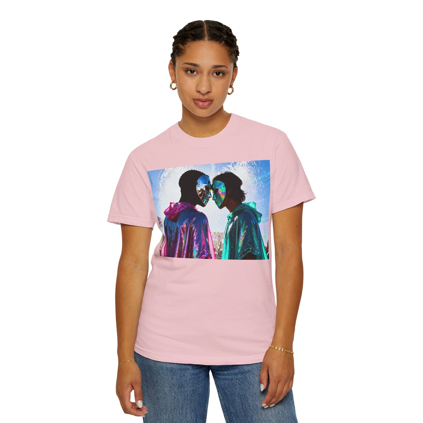 Rave Lovers Graphic T-Shirt — Neon Festival Couple Print