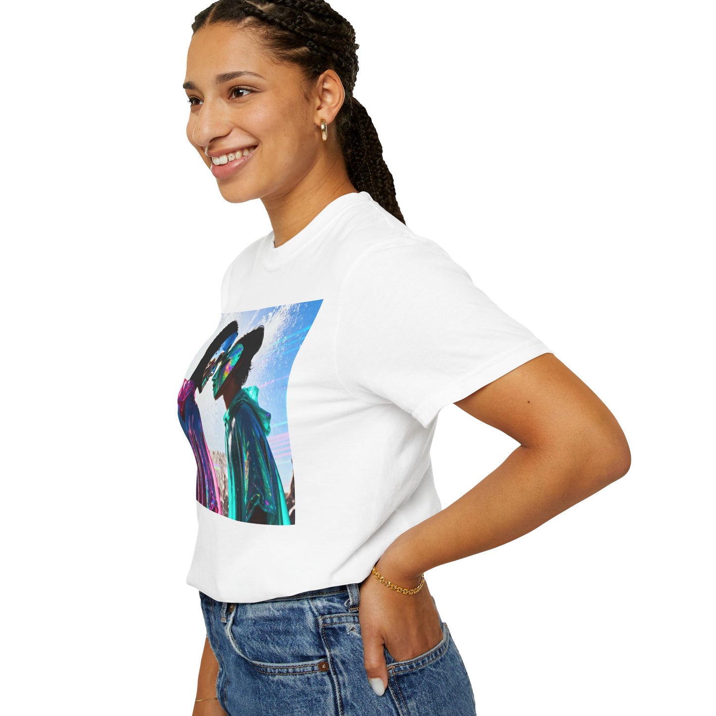 Rave Lovers Graphic T-Shirt — Neon Festival Couple Print