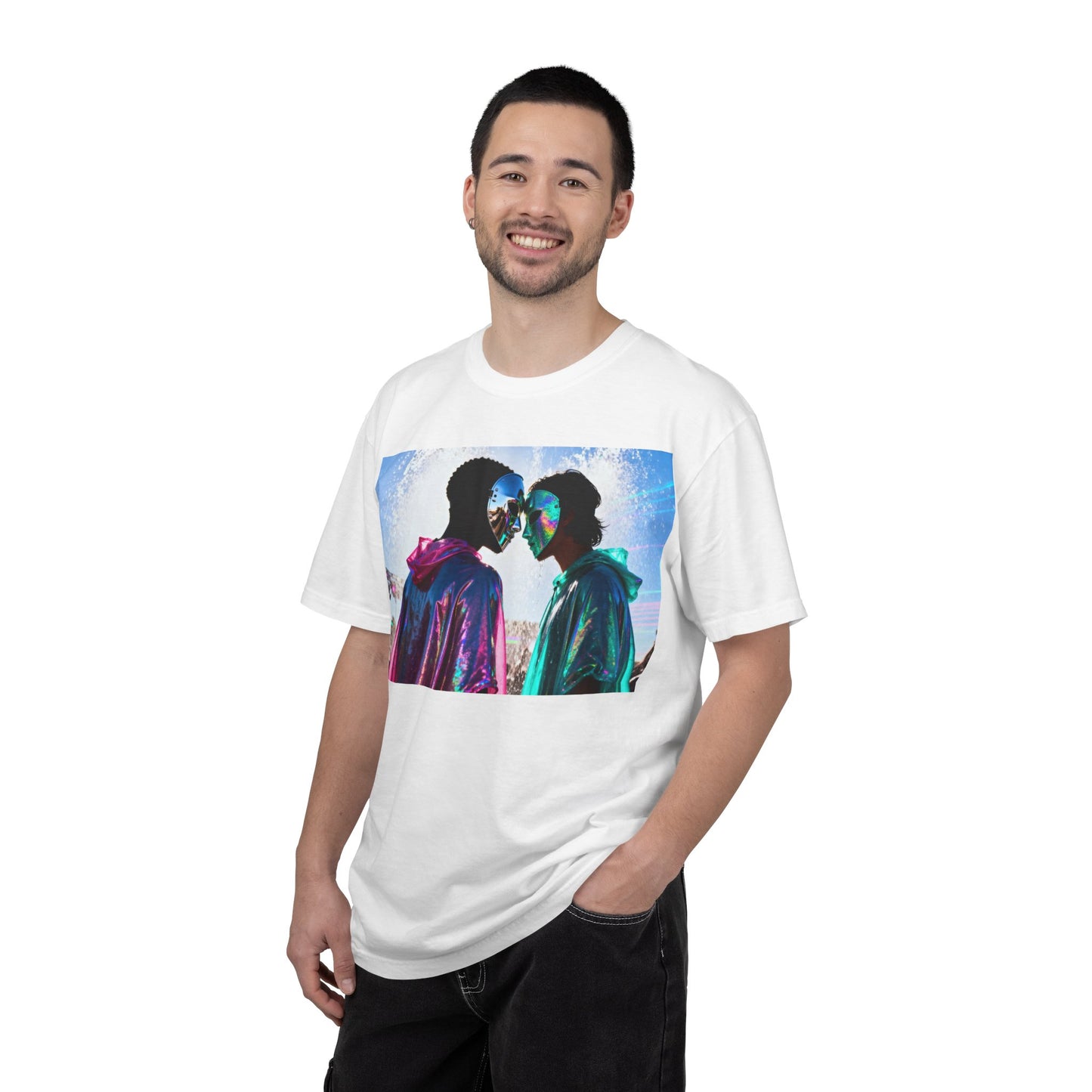 Rave Lovers Graphic T-Shirt — Neon Festival Couple Print