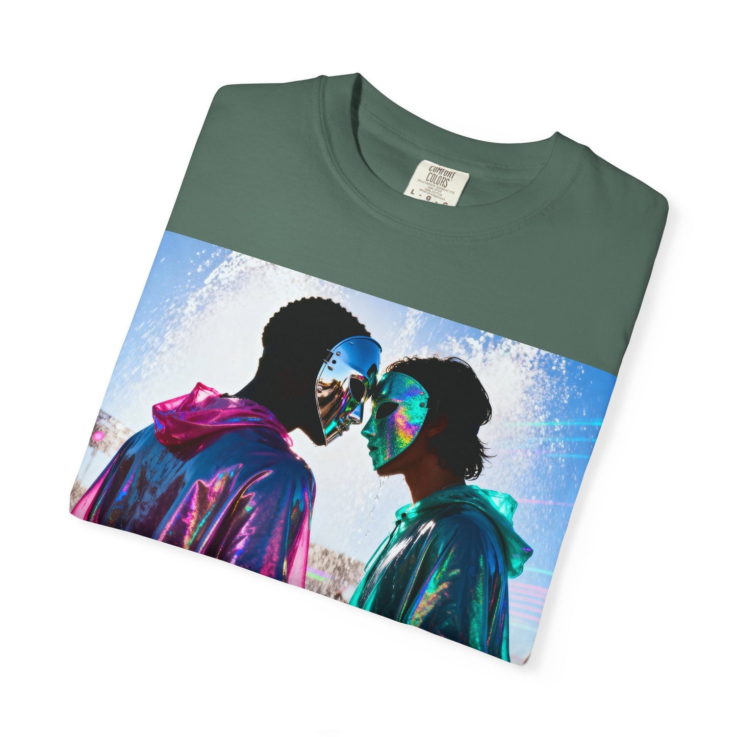 Rave Lovers Graphic T-Shirt — Neon Festival Couple Print