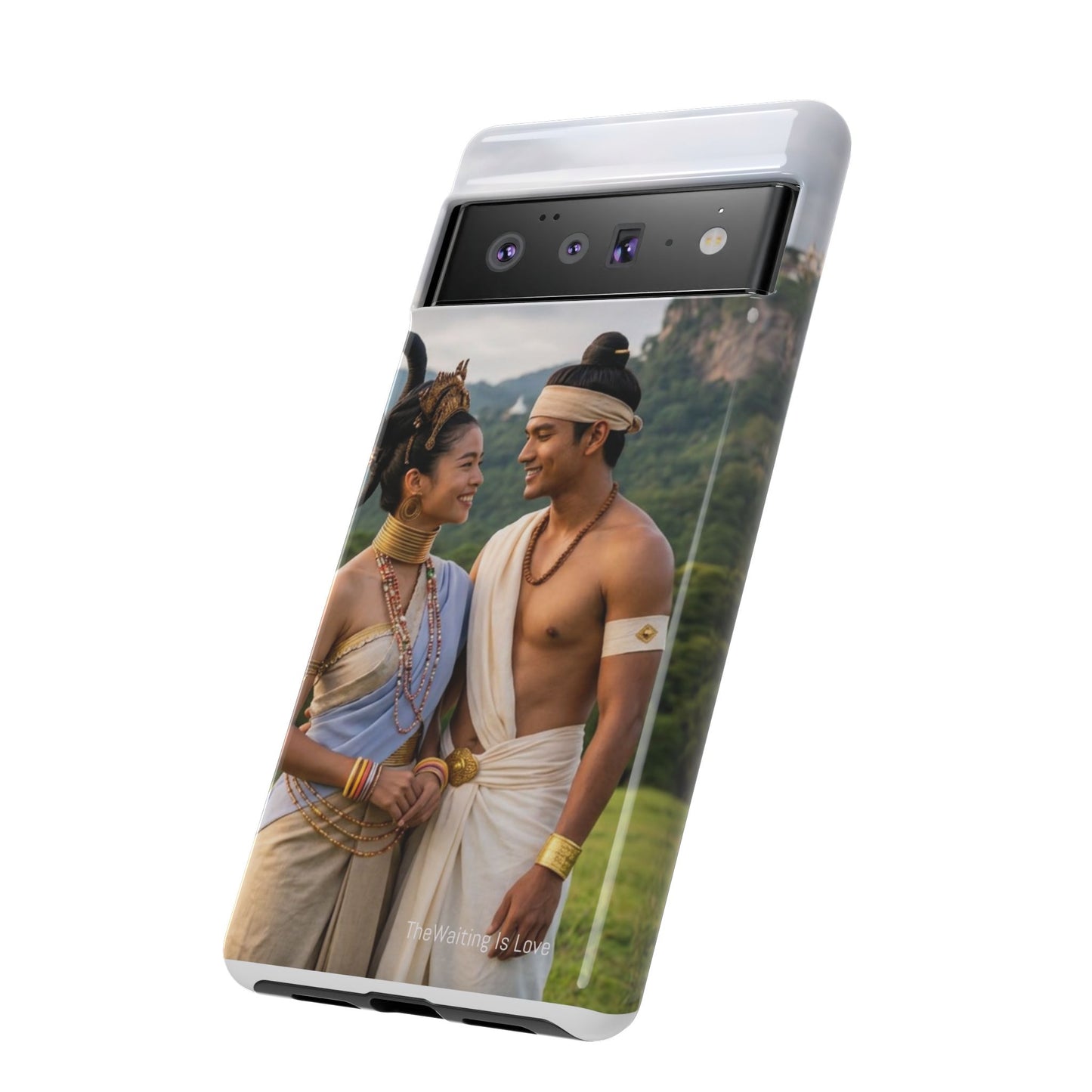 Phone Case — Romantic Couple Photo Print, Tropical Temple Landscape Protective Cover