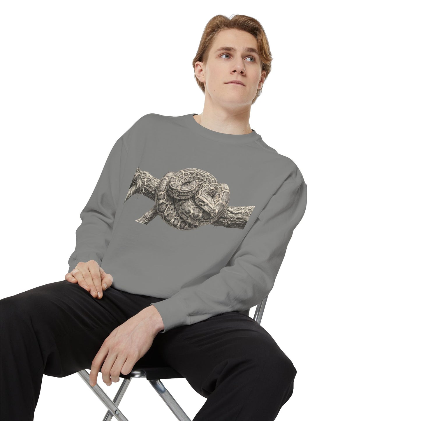 Unisex Garment-Dyed Sweatshirt (Burmese Python)