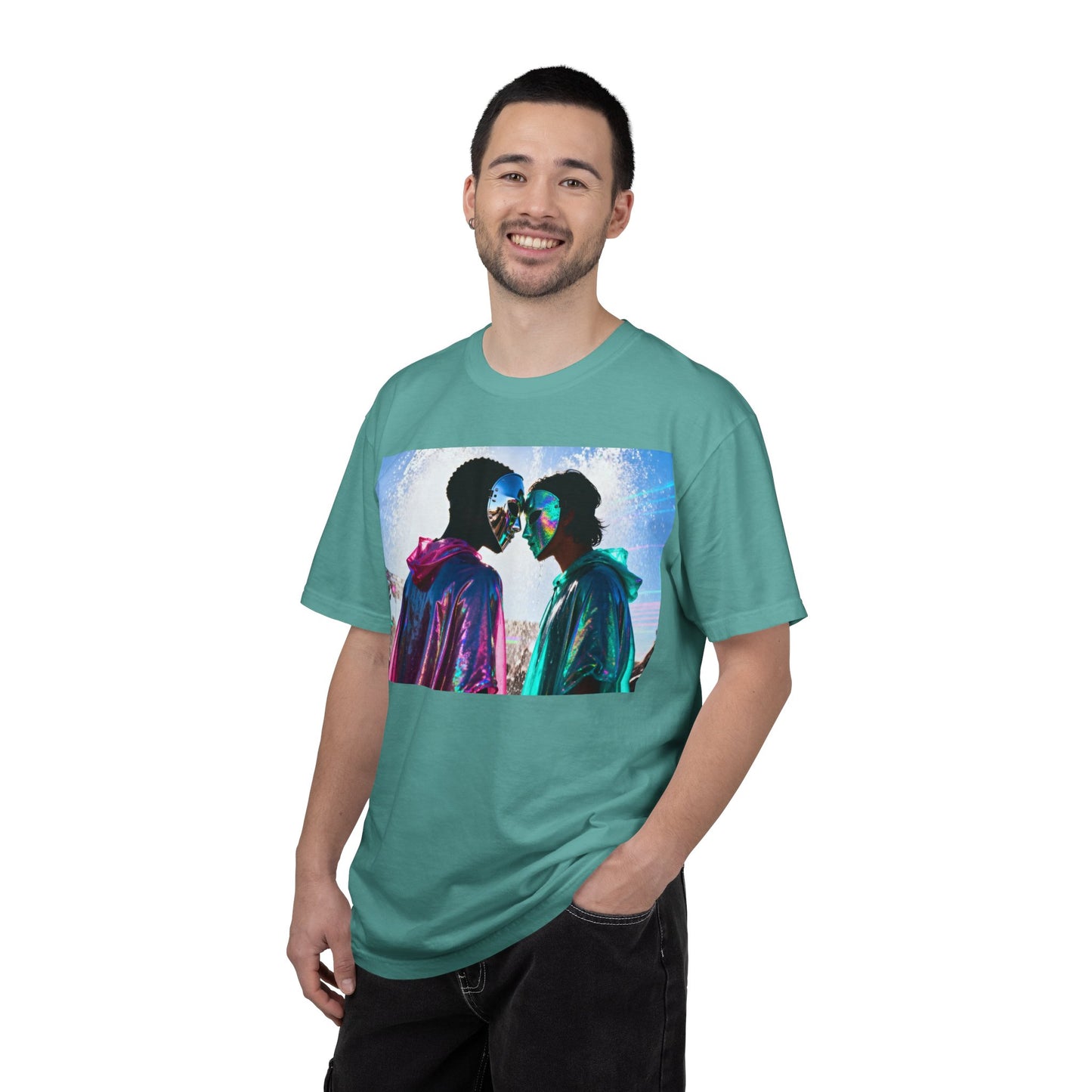 Rave Lovers Graphic T-Shirt — Neon Festival Couple Print