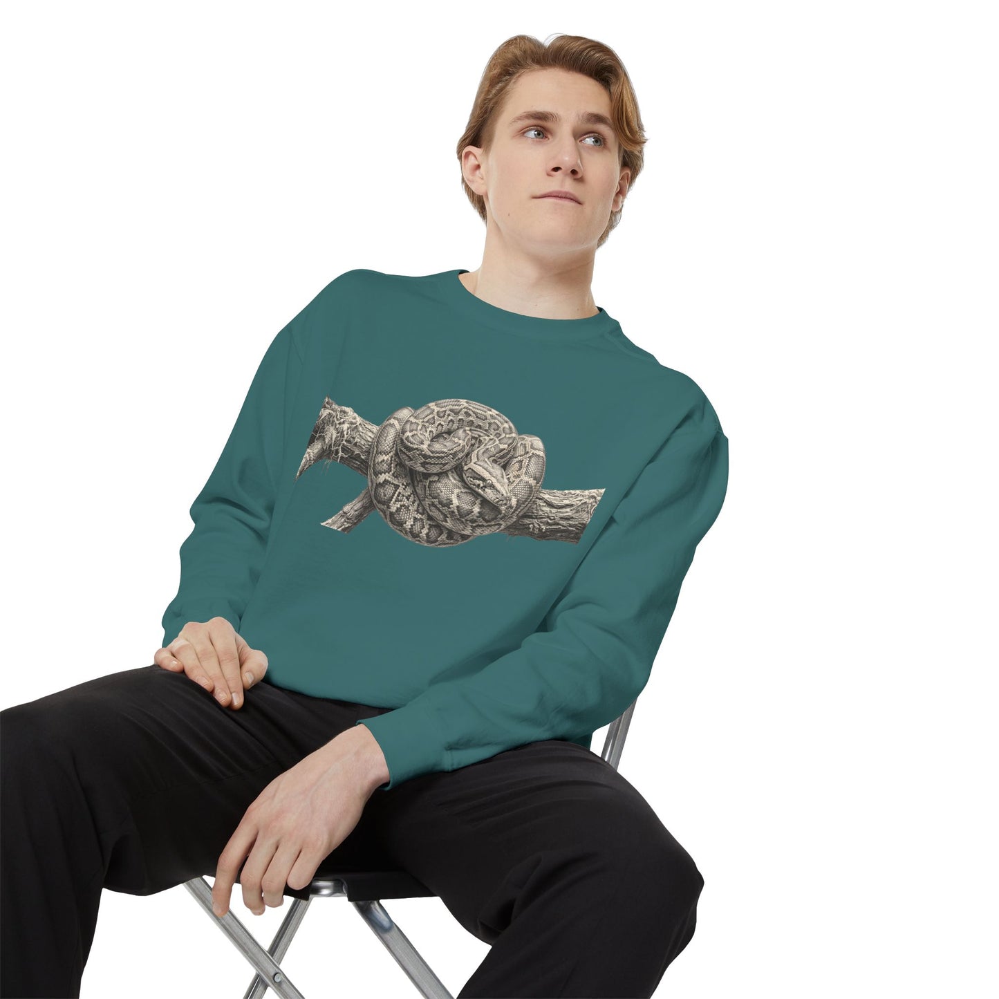 Unisex Garment-Dyed Sweatshirt (Burmese Python)