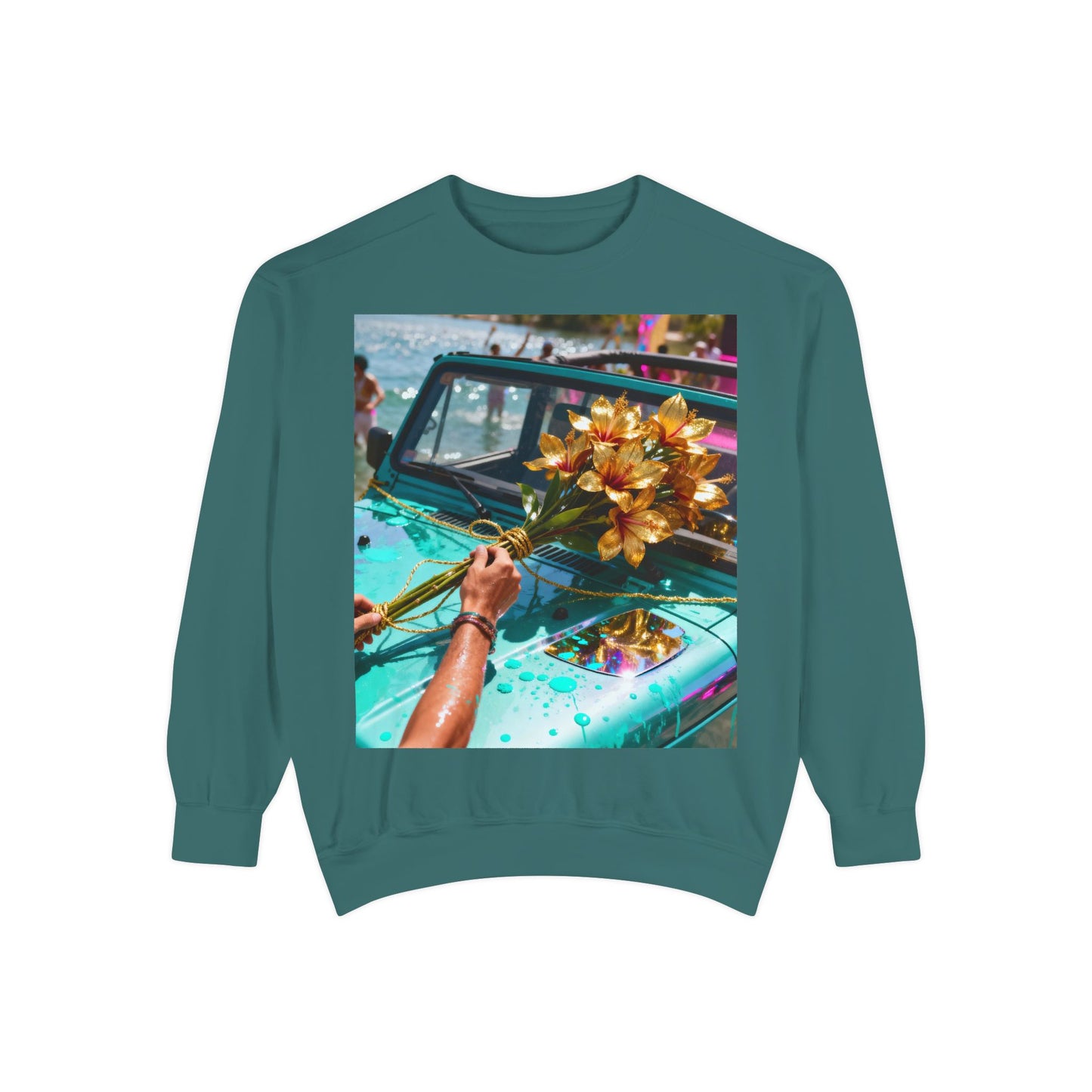 Sweatshirt — Tropical Parade Car Floral Photo Print