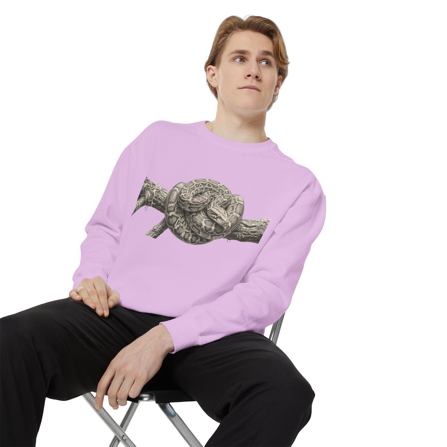 Unisex Garment-Dyed Sweatshirt (Burmese Python)