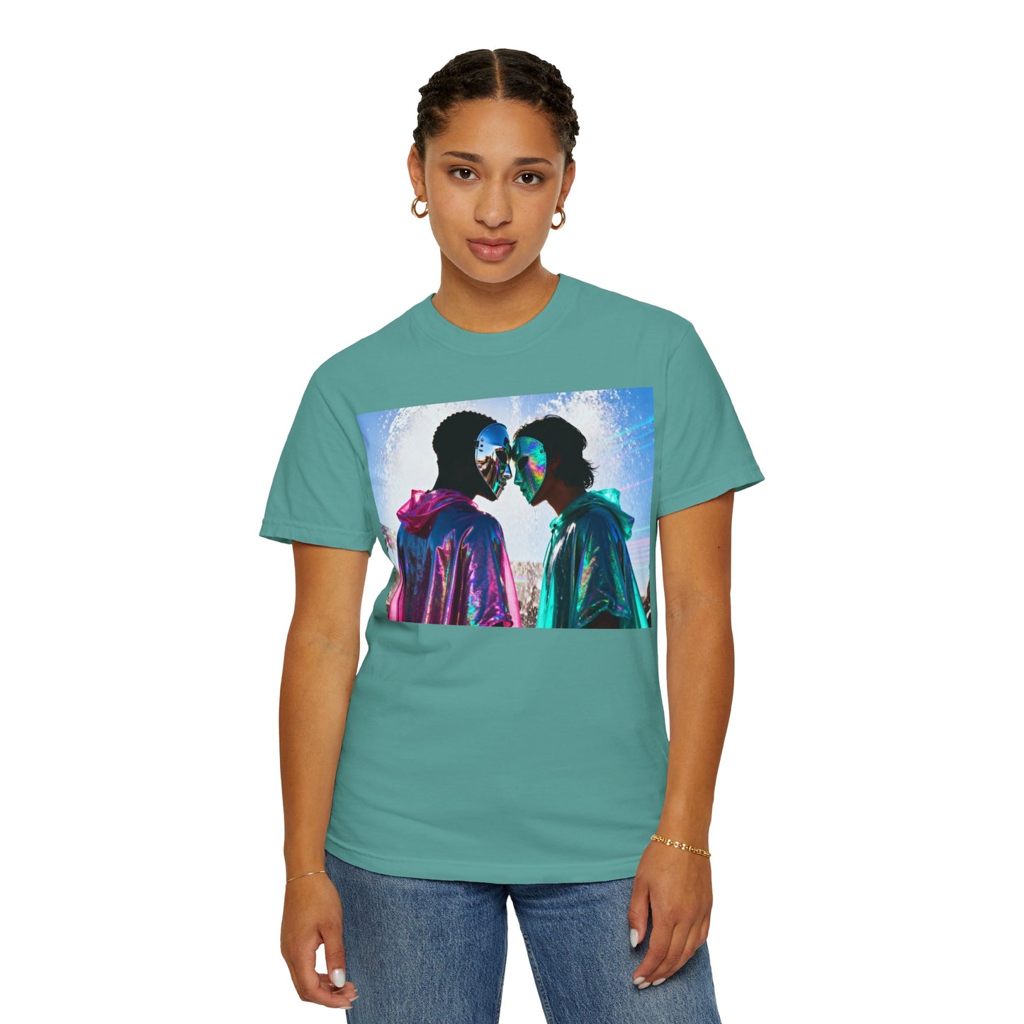 Rave Lovers Graphic T-Shirt — Neon Festival Couple Print