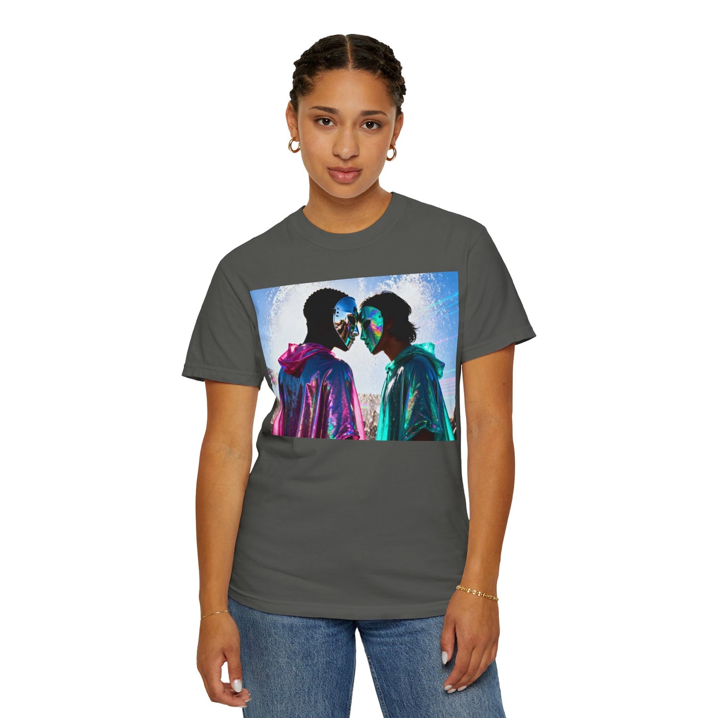 Rave Lovers Graphic T-Shirt — Neon Festival Couple Print